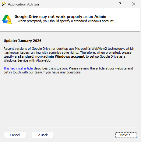 Google Drive admin account alert (click to enlarge) Google Drive admin account alert