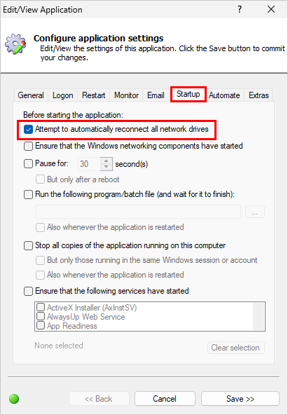 The option to automatically reconnect your network drives (click to enlarge) The option to automatically reconnect your network drives