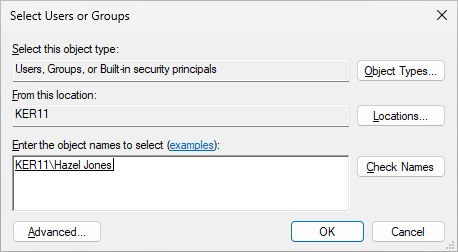 Enter the Windows account (click to enlarge) Enter the Windows account