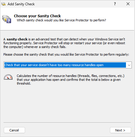 Choose the resource handles sanity check (click to enlarge) Choose the resource handles sanity check