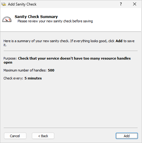 Confirm the resource handle sanity check (click to enlarge) Confirm the resource handle sanity check