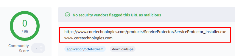 Service Protector Virustotal Summary (click to enlarge) Service Protector Virustotal Summary
