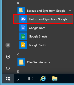 backup and sync not opening